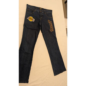 Vintage Los Angeles Lakers Embroidered Logo Jeans by Double Play Sportswear
